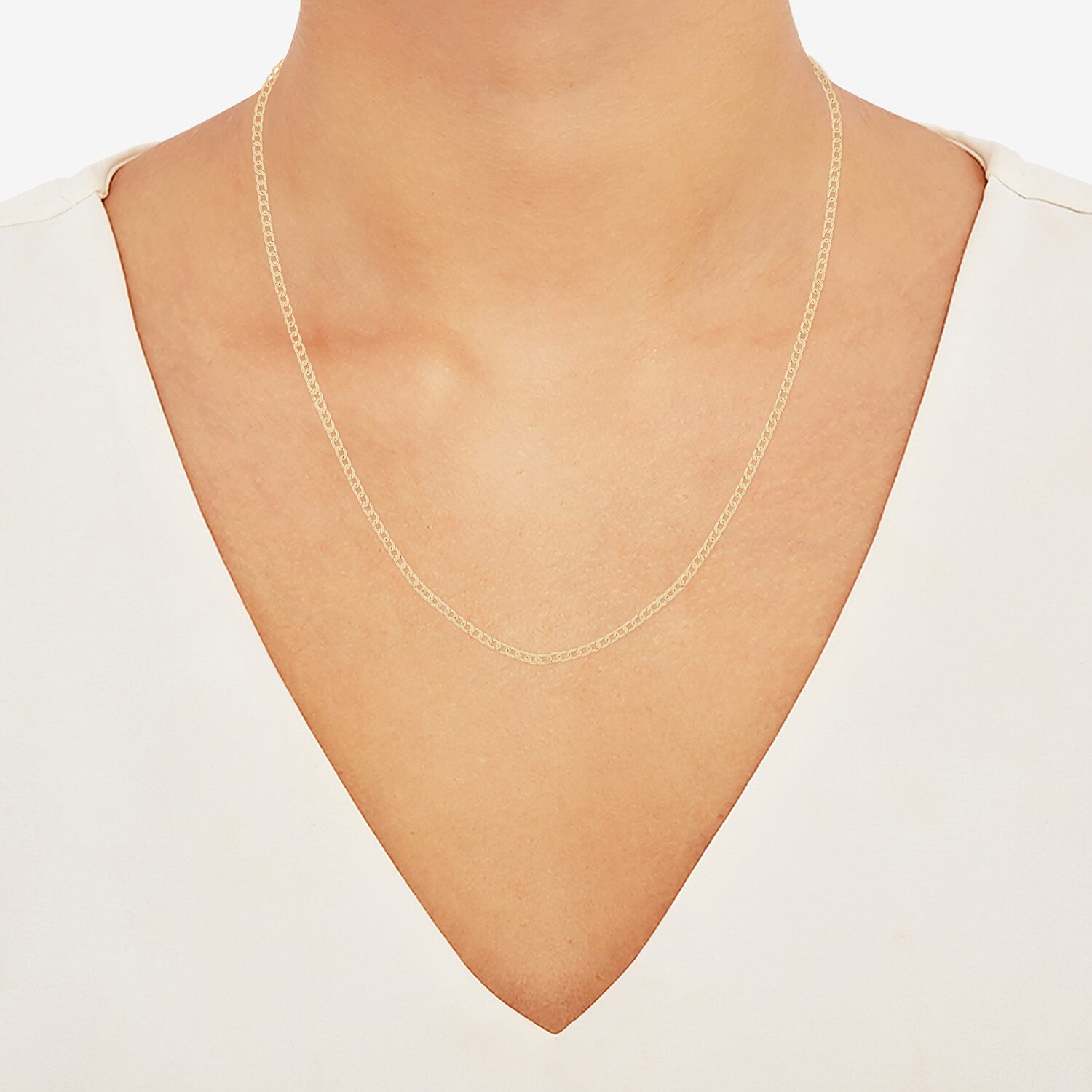 Made in Italy Womens 14K Gold Over Silver 20 Inch Curb Chain Necklace