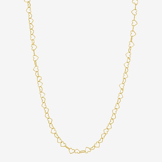 Made in Italy Womens 18K Gold Over Silver 20 Inch Link Chain Necklace