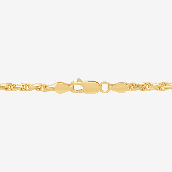 Made in Italy Mens 24K Gold Over Silver 18 Inch Rope Chain Necklace