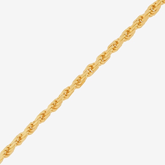 Made in Italy Mens 24K Gold Over Silver 18 Inch Rope Chain Necklace