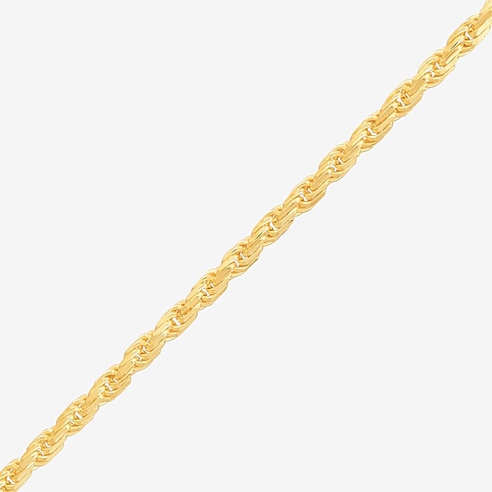 Made in Italy Unisex Adult 14K Gold Over Silver 22 Inch Rope Chain Necklace