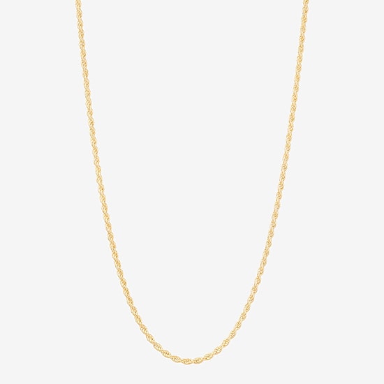 Made in Italy Unisex Adult 24K Gold Over Silver 22 Inch Rope Chain Necklace