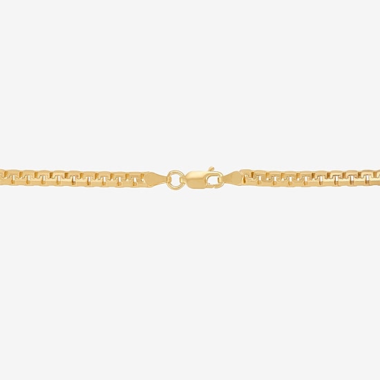 Made in Italy Mens 18K Gold Over Silver 22 Inch Box Chain Necklace