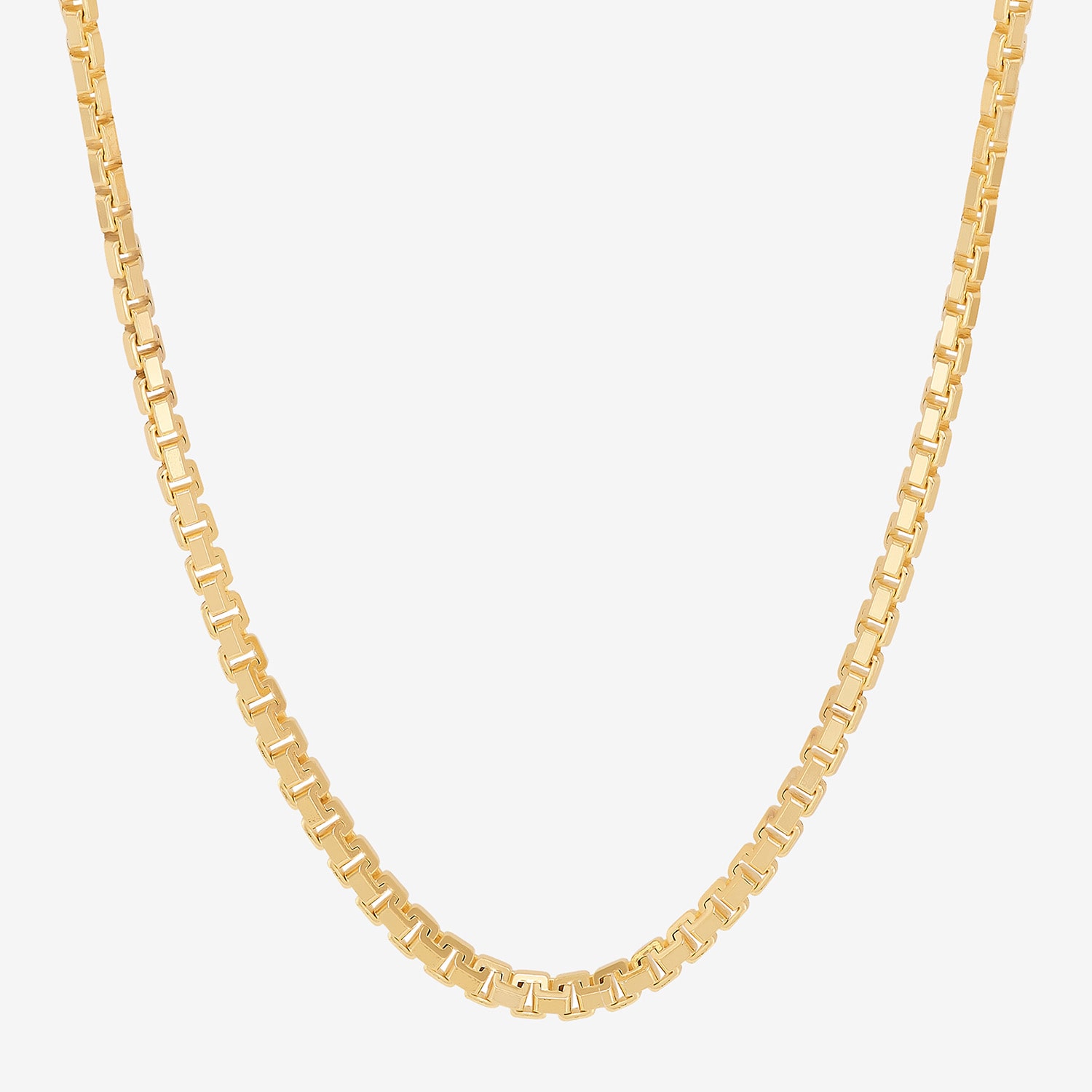 Made in Italy Mens 14K Gold Over Silver Inch Box Chain Necklace