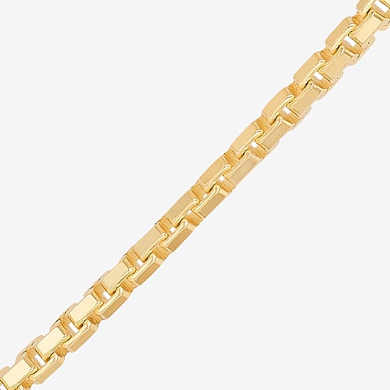 Made in Italy Mens 18K Gold Over Silver 22 Inch Box Chain Necklace