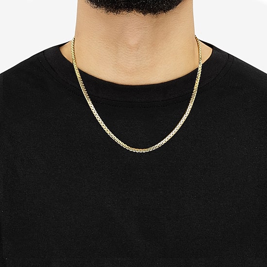 Made in Italy Mens 14K Gold Over Silver 20 Inch Box Chain Necklace