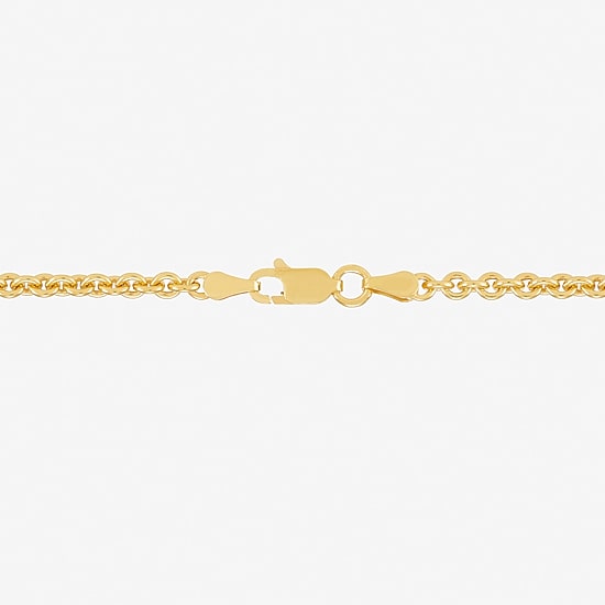 Made in Italy Unisex Adult 18K Gold Over Silver 20 Inch Rolo Chain Necklace