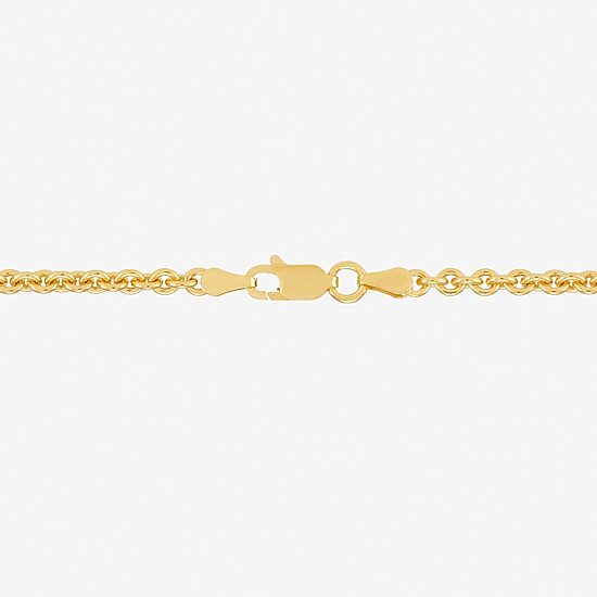 Made in Italy Unisex Adult 14K Gold Over Silver 22 Inch Rolo Chain Necklace
