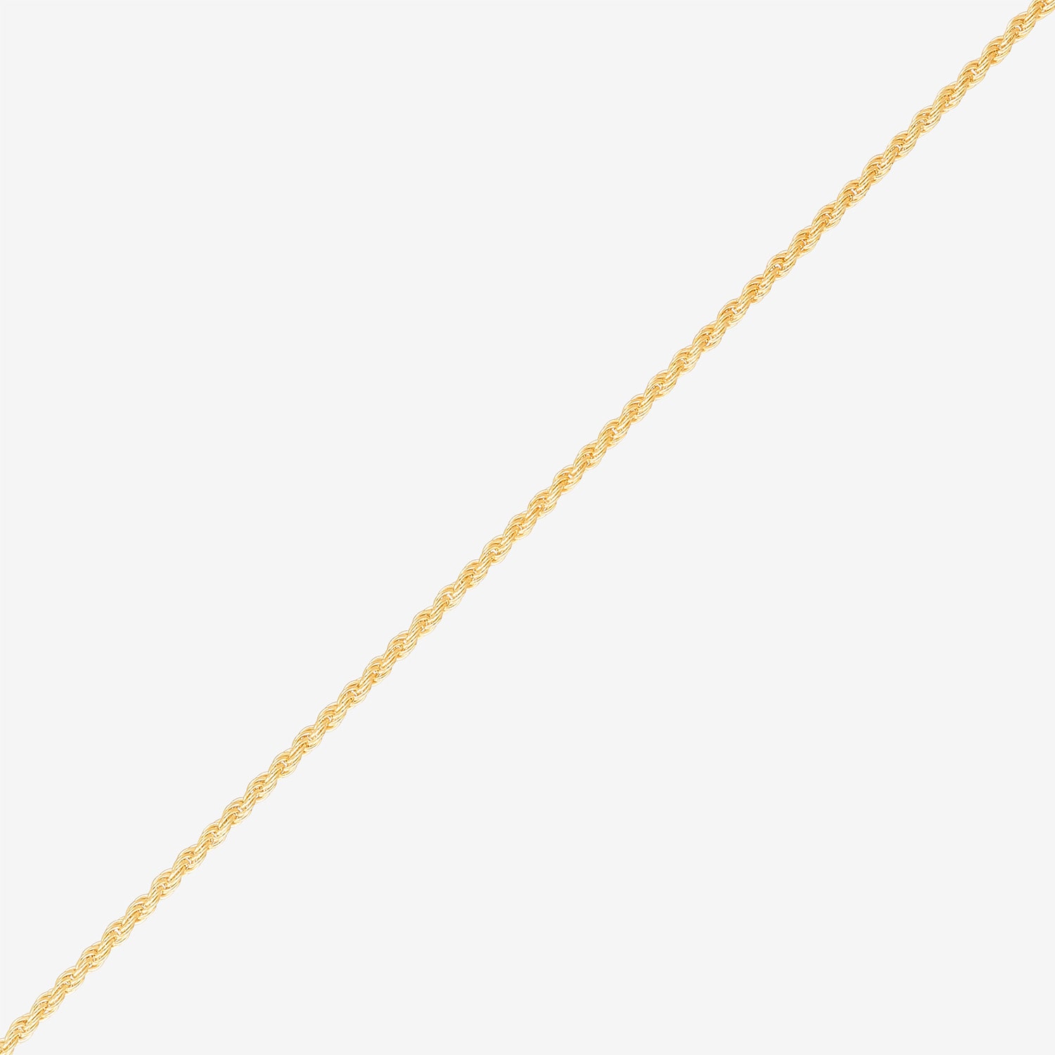Made in Italy Unisex Adult 24K Gold Over Silver 18 Inch Rope Chain Necklace