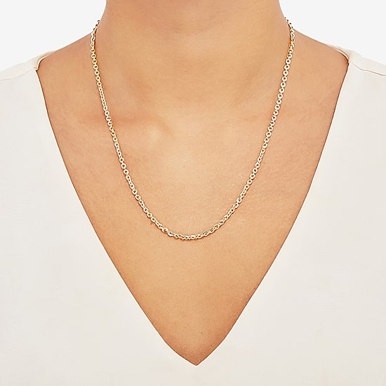 Made in Italy Unisex Adult 18K Gold Over Silver 20 Inch Cable Chain Necklace