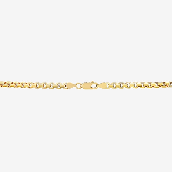 Made in Italy Unisex Adult 18K Gold Over Silver 20 Inch Box Chain Necklace