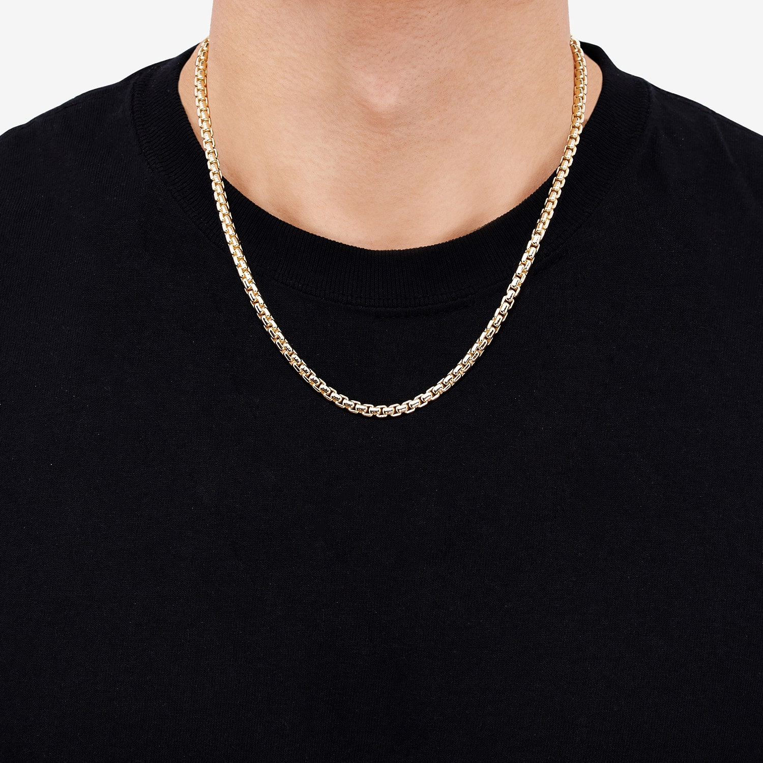Made in Italy Unisex Adult 18K Gold Over Silver 20 Inch Box Chain Necklace