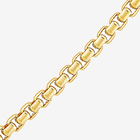 Made in Italy Unisex Adult 18K Gold Over Silver 20 Inch Box Chain Necklace