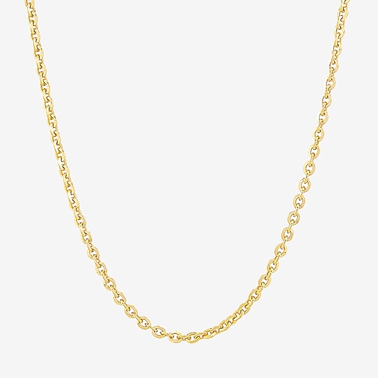 Made in Italy Unisex Adult 18K Gold Over Silver 22 Inch Cable Chain Necklace