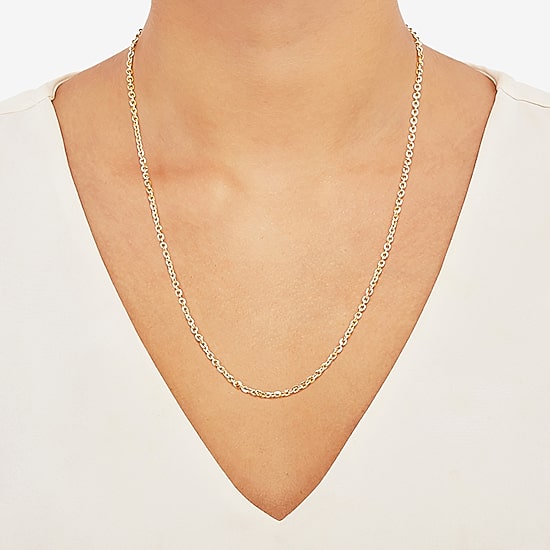 Made in Italy Unisex Adult 18K Gold Over Silver 22 Inch Cable Chain Necklace