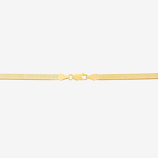 Made in Italy Womens 18K Gold Over Silver 20 Inch Herringbone Chain Necklace