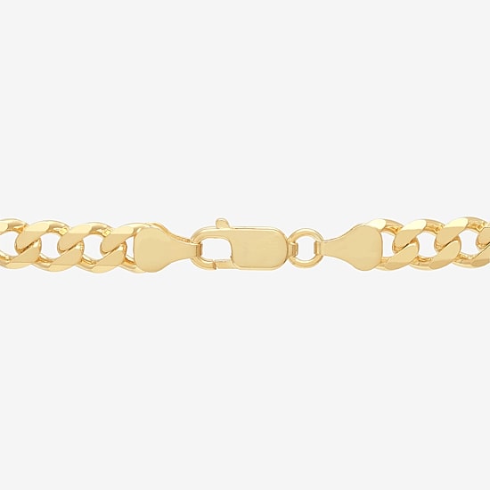 Made in Italy Mens 24K Gold Over Silver 22 Inch Curb Chain Necklace