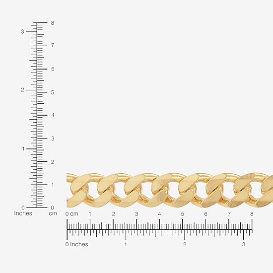 Made in Italy Mens 24K Gold Over Silver 22 Inch Curb Chain Necklace