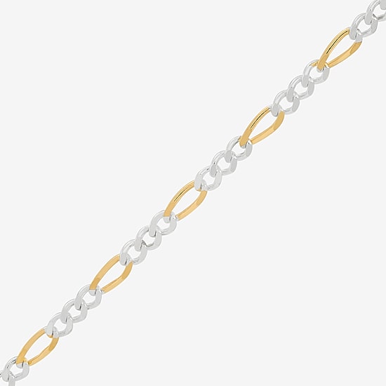 Made in Italy Unisex Adult 24K Gold Over Silver 18 Inch Figaro Chain Necklace