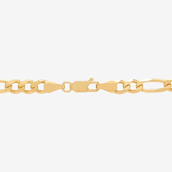 Made in Italy Mens 24K Gold Over Silver 20 Inch Figaro Chain Necklace