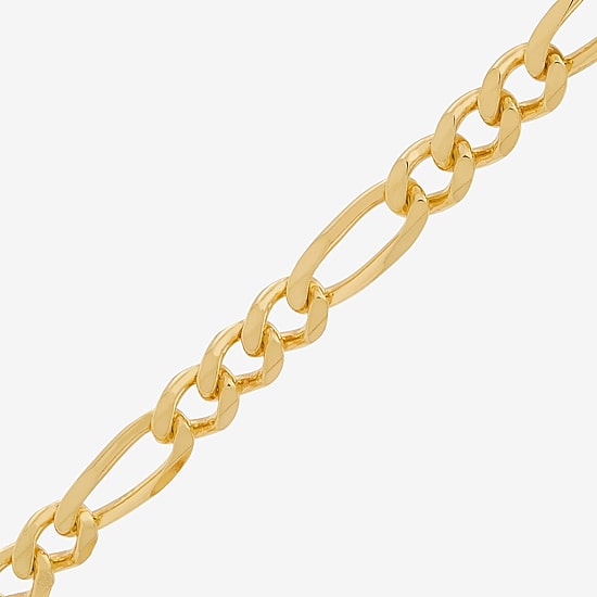 Made in Italy Mens 24K Gold Over Silver 20 Inch Figaro Chain Necklace