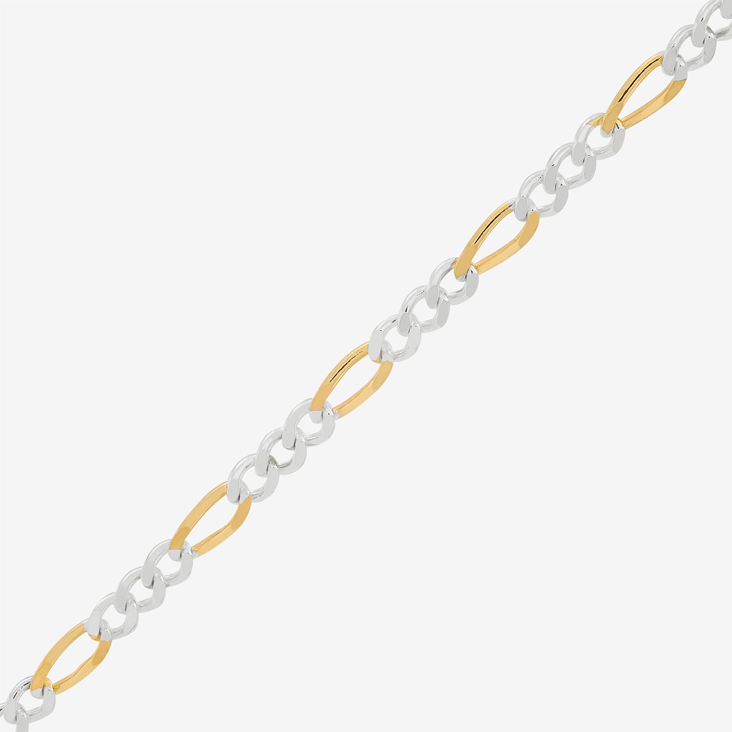 Made in Italy Unisex Adult 24K Gold Over Silver Inch Figaro Chain Necklace