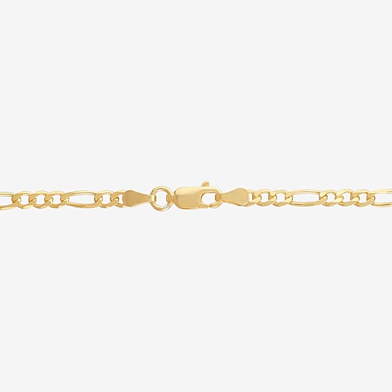 Made in Italy Unisex Adult 24K Gold Over Silver 22 Inch Figaro Chain Necklace