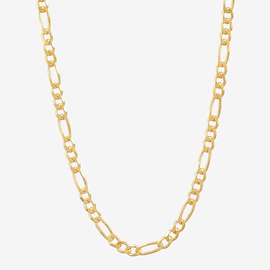 Made in Italy Unisex Adult 24K Gold Over Silver 22 Inch Figaro Chain Necklace