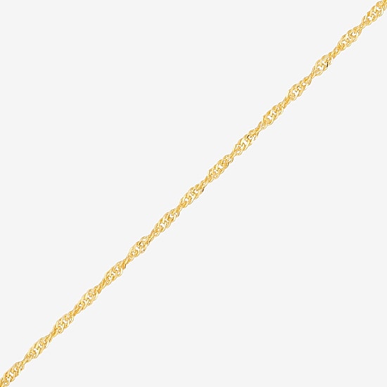 Made in Italy Womens 24K Gold Over Silver 22 Inch Singapore Chain Necklace