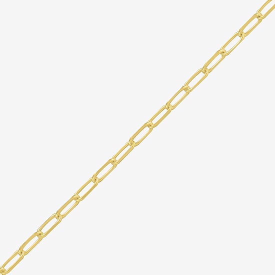 Made in Italy Womens 18K Gold Over Silver 22 Inch Paperclip Chain Necklace