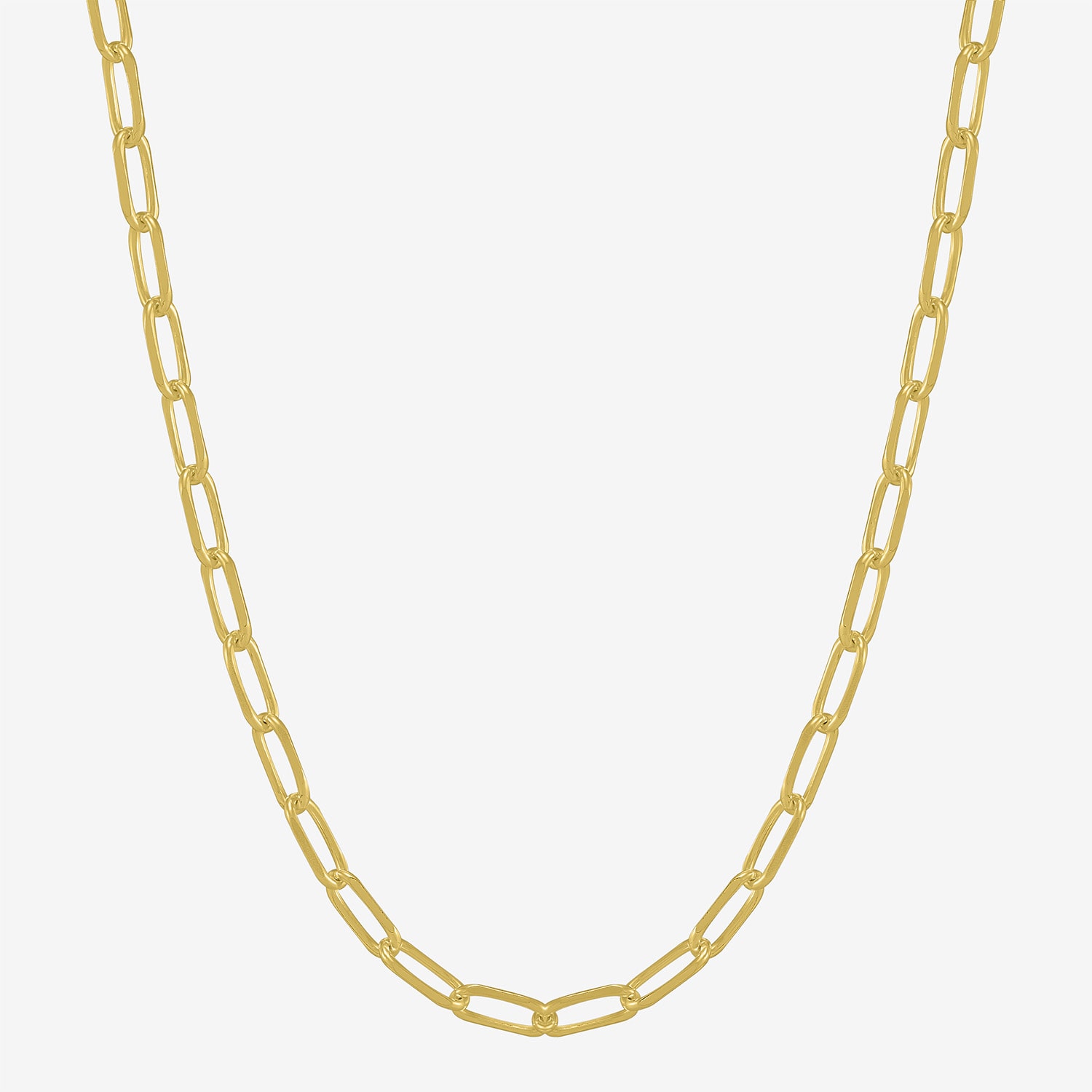 Made in Italy Womens 14K Gold Over Silver 20 Inch Paperclip Chain Necklace
