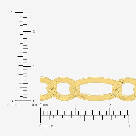 Made in Italy Womens 14K Gold Over Silver 22 Inch Figaro Chain Necklace