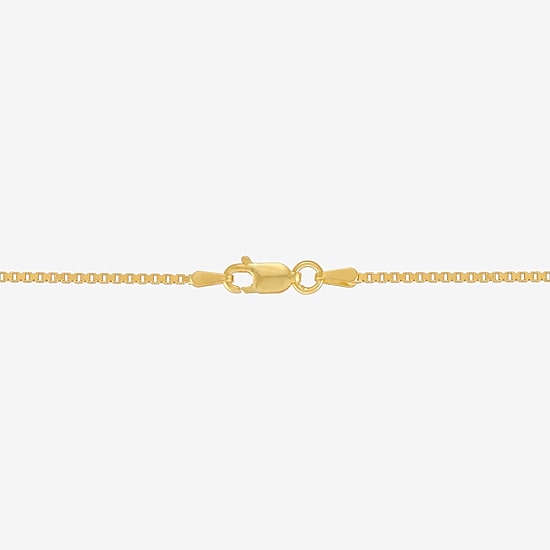 Made in Italy Womens 24K Gold Over Silver 22 Inch Box Chain Necklace