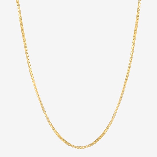 Made in Italy Womens 24K Gold Over Silver 22 Inch Box Chain Necklace