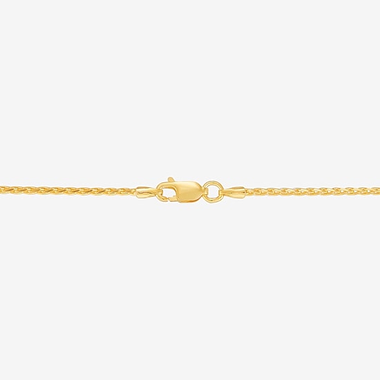 Made in Italy Womens 14K Gold Over Silver 20 Inch Wheat Chain Necklace