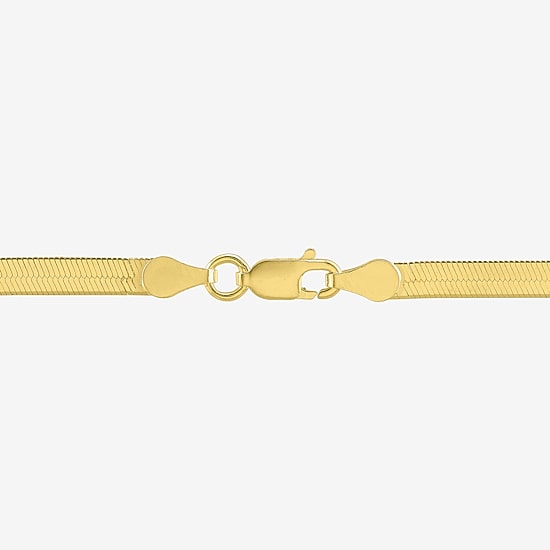 Made in Italy Womens 18K Gold Over Silver 22 Inch Herringbone Chain Necklace
