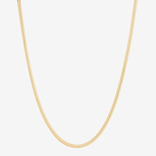 Made in Italy Unisex Adult 24K Gold Over Silver 20 Inch Snake Chain Necklace