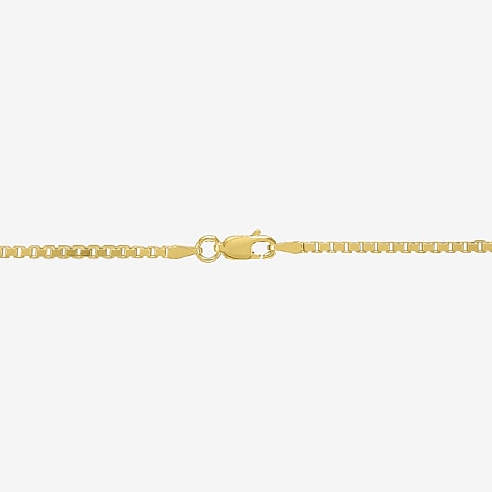 Made in Italy Womens 18K Gold Over Silver 22 Inch Box Chain Necklace