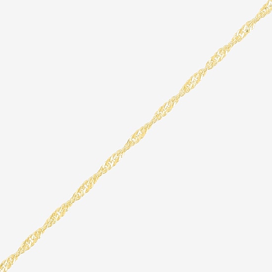 Made in Italy Womens 18K Gold Over Silver 18 Inch Singapore Chain Necklace