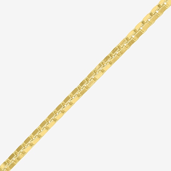 Made in Italy Unisex Adult 18K Gold Over Silver 18 Inch Box Chain Necklace
