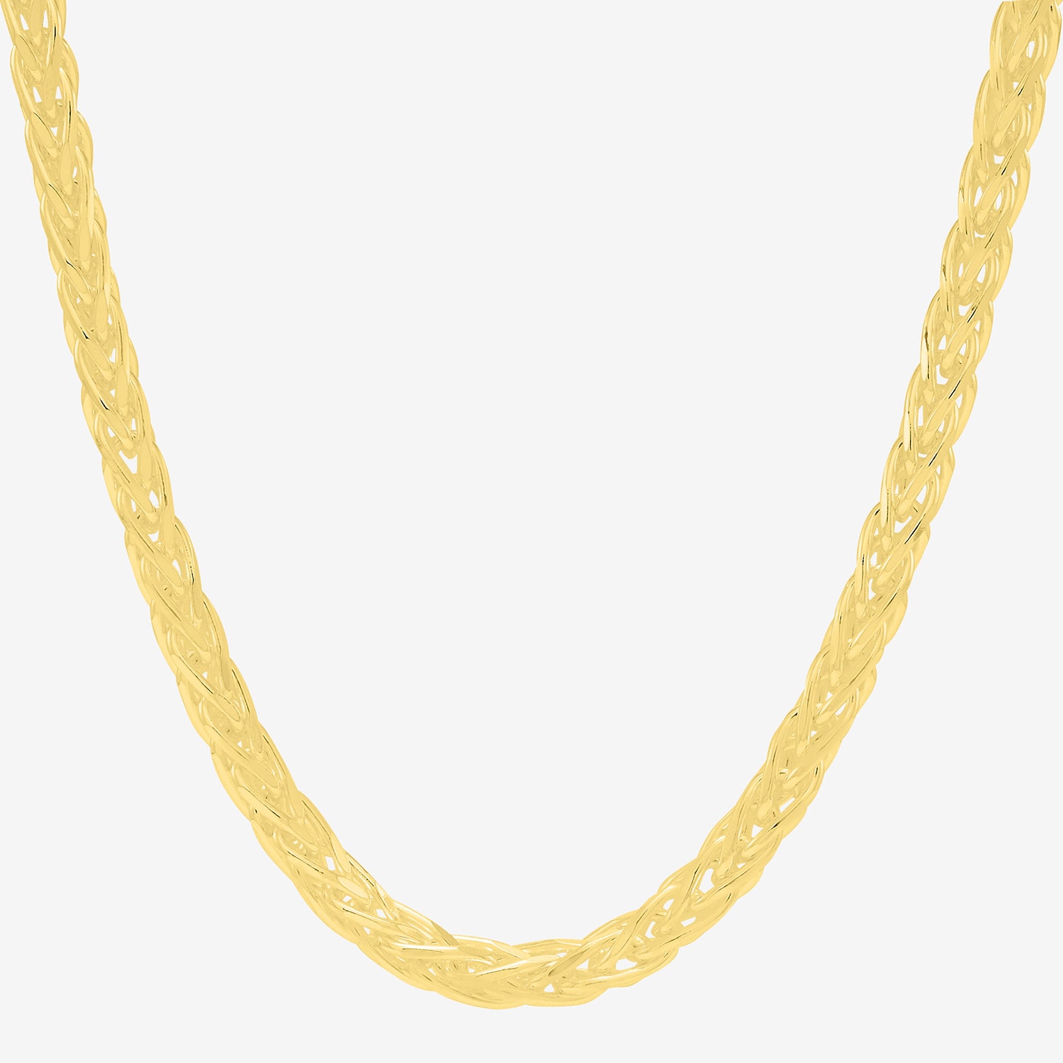 Made in Italy Womens 18K Gold Over Silver 20 Inch Wheat Chain Necklace