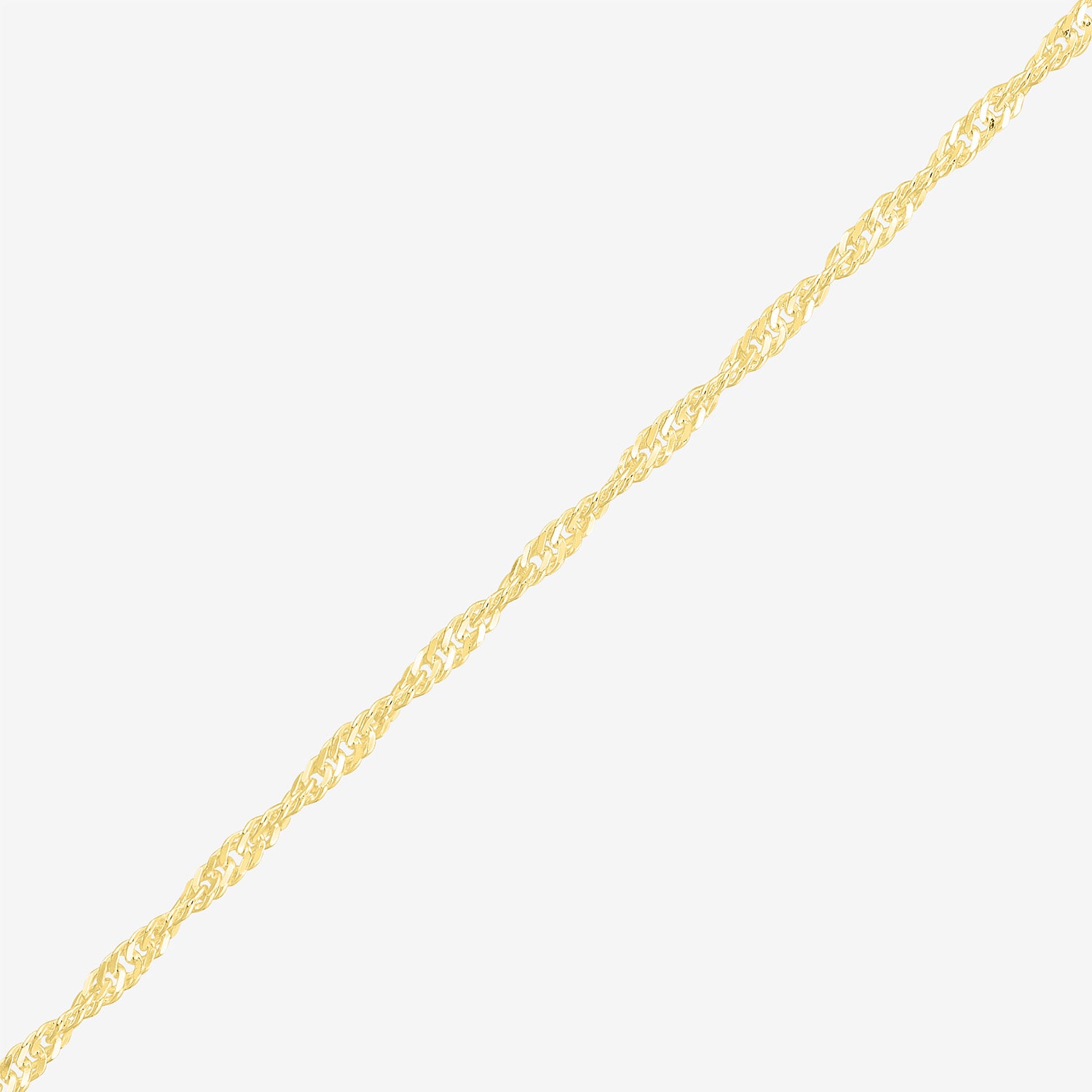 Made in Italy Womens 18K Gold Over Silver 22 Inch Singapore Chain Necklace