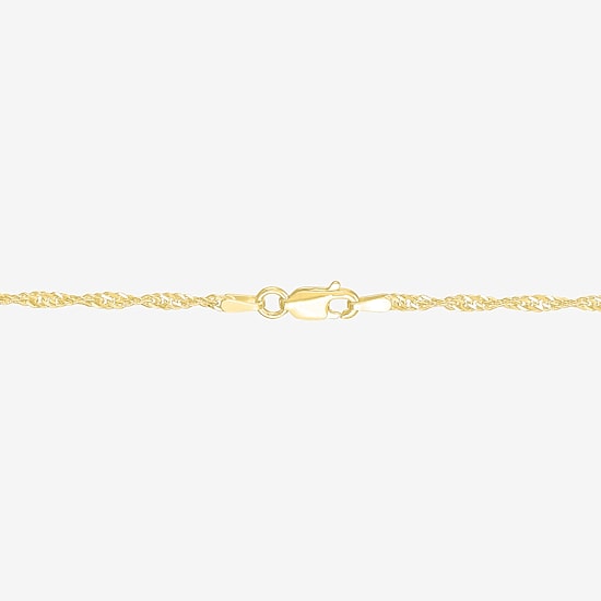 Made in Italy Womens 18K Gold Over Silver 20 Inch Singapore Chain Necklace
