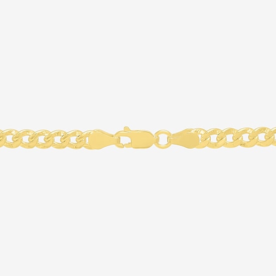 Made in Italy Womens 18K Gold Over Silver 22 Inch Curb Chain Necklace