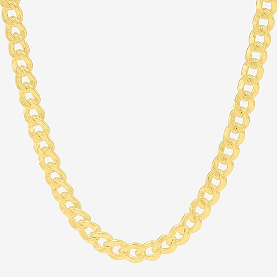 Made in Italy Womens 18K Gold Over Silver 22 Inch Curb Chain Necklace