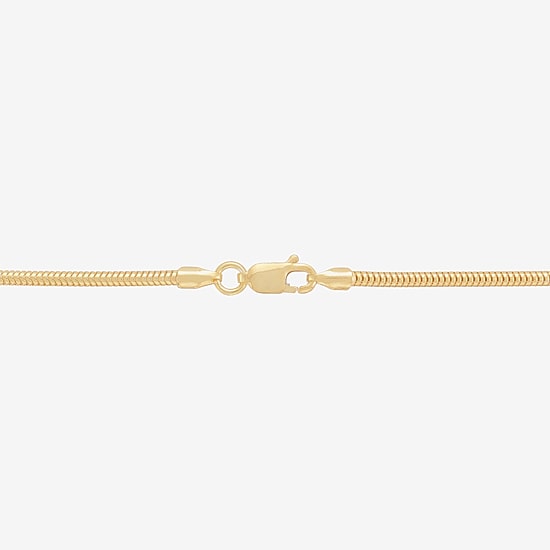 Made in Italy Unisex Adult 24K Gold Over Silver 22 Inch Snake Chain Necklace