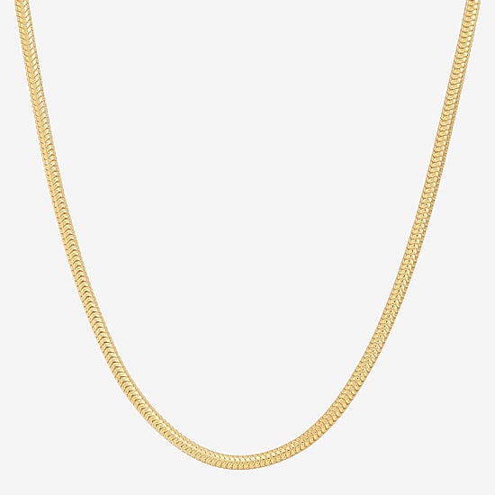 Made in Italy Unisex Adult 24K Gold Over Silver 22 Inch Snake Chain Necklace
