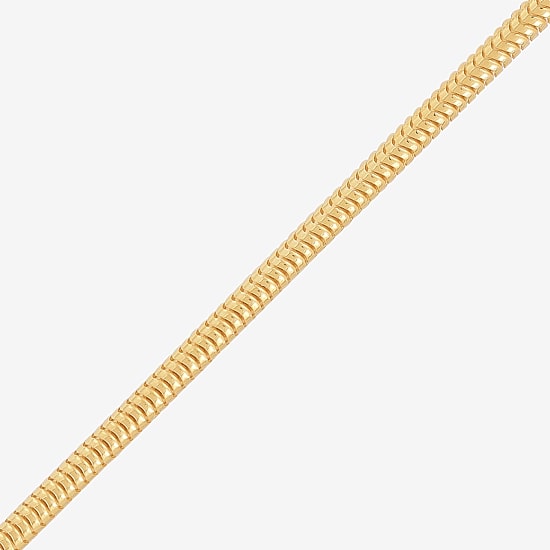 Made in Italy Unisex Adult 24K Gold Over Silver 22 Inch Snake Chain Necklace