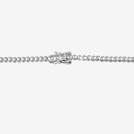 (G / Si1-Si2) Womens White Diamond Sterling Silver 17 Inch Tennis Necklace