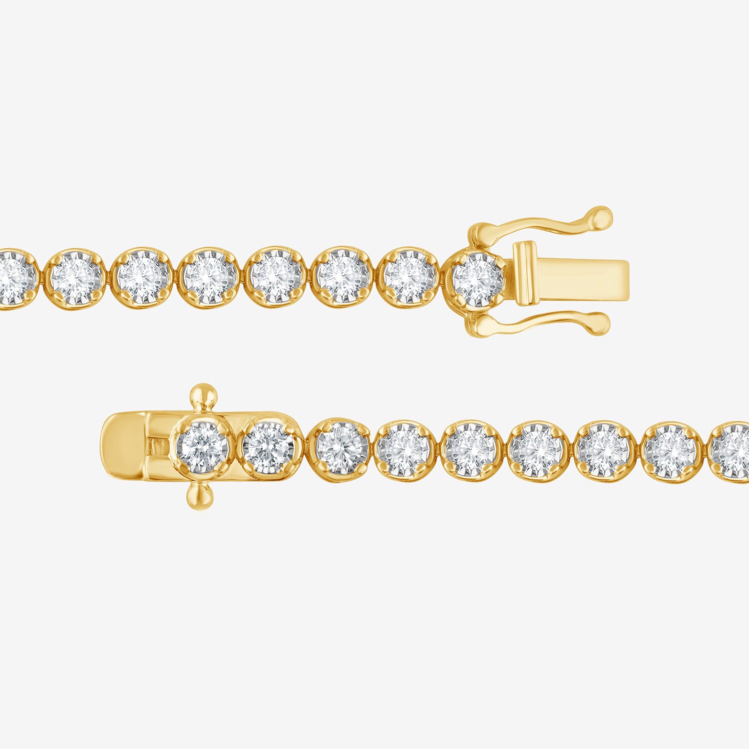 (G / Si1-Si2) Womens 3 CT. T.W. Lab Grown White Diamond 14K Gold Over Silver 7.25 Inch Tennis Bracelet